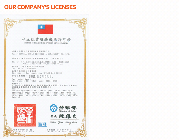 Our company's licenses